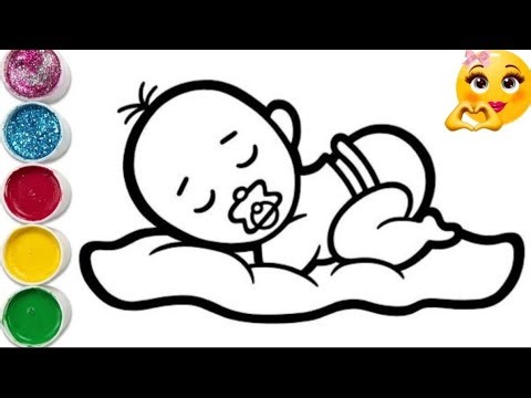 How to Draw Sleeping Babies | Basic Coloring for Kids and Toddlers Drawings