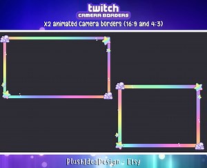 ANIMATED Camera Borders Pack - Cute Rainbow Pastel Stars and Clouds - Twitch and Obs Stream Labs, Overlay, Webcam Border, Streaming - Etsy