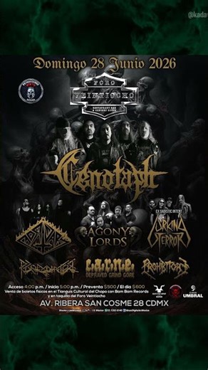 Cenotaph, Lurking Terror, Mortuary y mas llegan a la CDMX Junio 2026