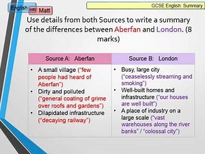 62. GCSE Paper 2, Q2 revision (Aberfan/London earthquake paper)