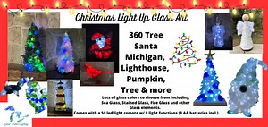 Vanderbilt Light UP 360 Tree & Glass and Wood Michigan, Tree, Gnome & More