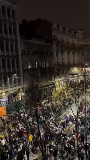 Serbian police using frequency cannon on 100% peaceful protestors.Frequency cannons are actually banned in the United States due to how dangerous they are.