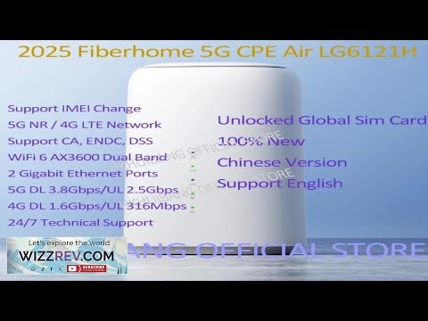 2025 FiberHome 5G CPE Air LG6121H WiFi 6 AX3600 Wireless Router Gigabit