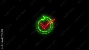 Check Mark, and arrow Check mark Animated Symbol Sign. Verified check mark icon animation. Confirm approved sign, selection tick mark symbol
