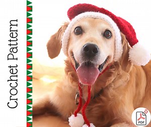 Crochet Pattern: Santa Hat for Large Dogs, Dog Santa Hat Pattern PDF / Digital Download, Christmas Crochet Pattern for Pets / Dog Lovers - Etsy