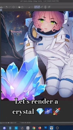 Rendering some power source crystal for my next adventure in the space🌌🚀#drawingtutorial #digitalart