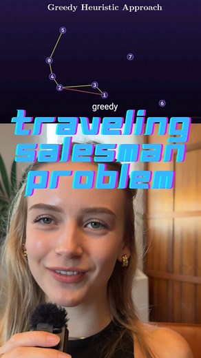 Emma Steuer on Instagram: "The worst case of the Christofide’s algorithm is within 50% of the optimal solution 🙀 #travelingsalesman #algorithm #tech #facts #computerscience #coding"