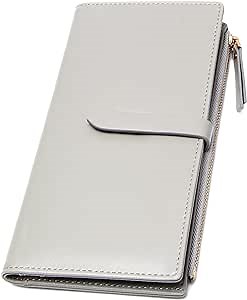 Slim Wallets for Women Credit Card Holder RFID Bifold Clutch Wallets Checkbook with Zipper Pocket