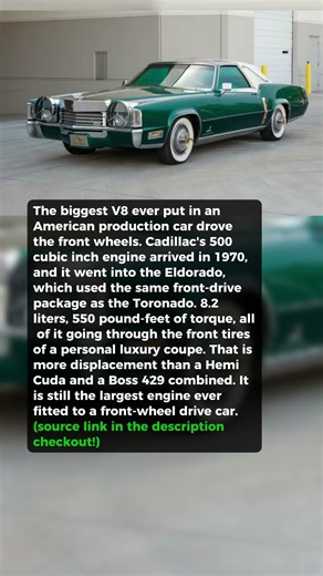 The Biggest V8 America Ever Built Drove the Front Wheels #shorts #car #automobile