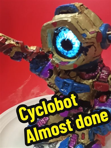 Some color adjustments and aging process are still needed, but it's basically finished. #sculpture #robot #cyclops