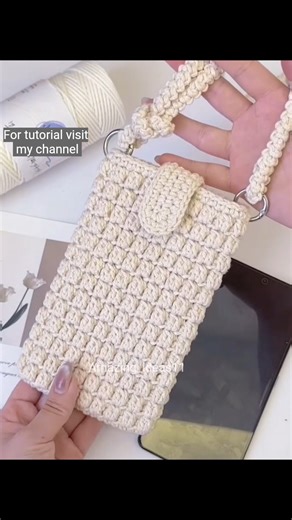 How to Crochet Stone Candy Mobile bag #tutorial #stepbystep