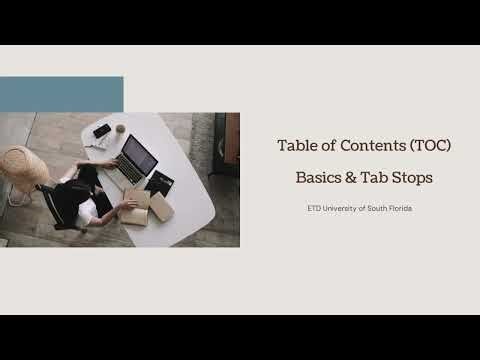 TOC Basics and Setting Tabs - ETD University of South Florida