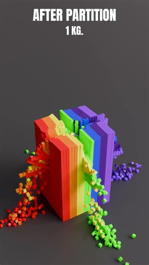 One Ball 💥 14000 Cubes Partition & Satisfying Demolition 😍 #shorts #satisfying #3danimation