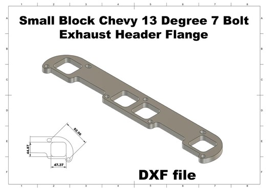 Digital File | Square Port Header Flange for Small Block Chevy 13 Degree – 7 Bolt Exhaust Manifold Plate – CNC DXF File Laser, Plasma - Etsy Australia