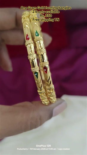 One Gram Gold forming bangles 8248177897 #sujacreations #gold #bangles