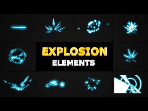 Cartoon Explosion Elements (Ae, Dr, FCPX) Free Energy Blast Overlays