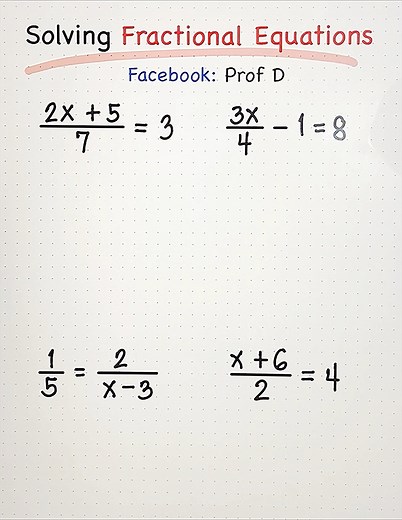 400K views · 4.3K reactions | Solving Random Math Equations in 5 Minutes!  | Prof D | Facebook