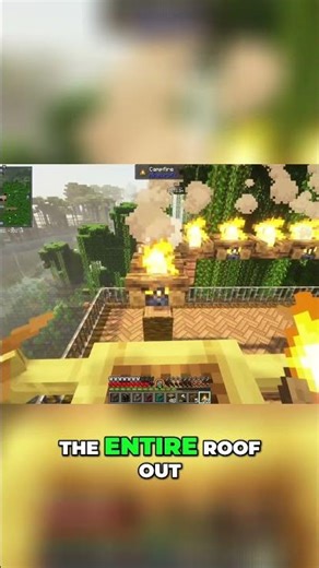 Minecraft Flat Roof Makeover: Campfire Secret Revealed! #shorts