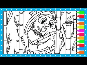 Coloring A Cute Panda | Coloring Book Pages