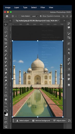 How to create Outline of the Tajmahal in photoshop