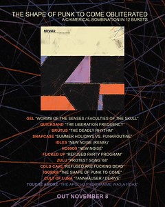 18K views · 567 reactions | The Shape of Punk To Come Obliterated, the 12-song tribute record accompanying the 25th-anniversary re-issue, will be available on streaming services tomorrow! -> https://refusedband.ffm.to/obliterated | Refused | Facebook