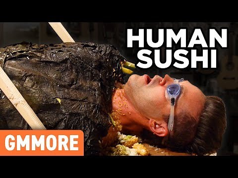 Eating a Human Sushi Roll