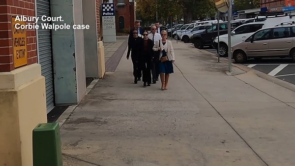 Corbie Walpole arrives at Albury Court for sentencing