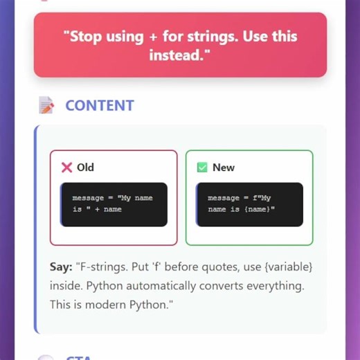 F-Strings Are Amazing - Stop Using + for Strings