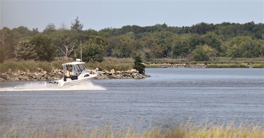 How long is Maurice River dredging project delayed by bad weather?