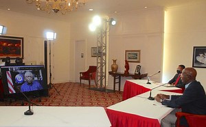 Prime Minister and Chairman of CARICOM, Dr. Keith Rowley, virtually met with United States House Majority Whip, James E. Clyburn, today. The meeting focused on issues related to COVID-19 vaccines, national security and other matters of mutual interest. | TTT Live Online