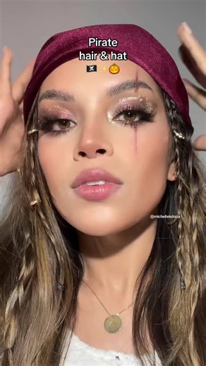 I’m also creating a NEW prorate makeup look this year ☺️! So stay tuned. #piratecosplay #piratemakeup #halloweenmakeup #piratehair #pirata pirate hair style and how to make a pirate hat out a normal hat for Halloween