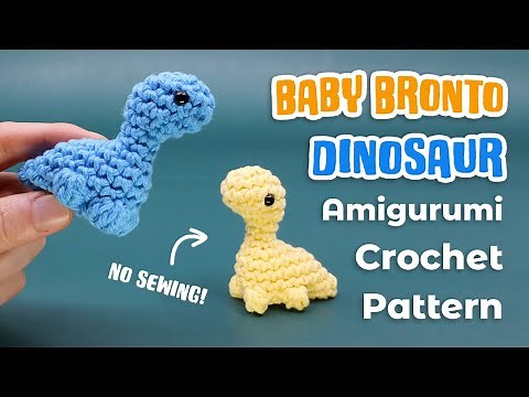 Baby Brontosaurus Dinosaur Amigurumi || Beginner Crochet Tutorial and Pattern - LEARN TO CROCHET