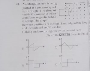 A rectangular loop is being pulled at a constant speed (0) thro... | Filo