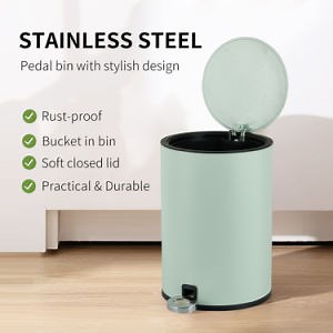 [Hot Item] 2022 New Arrival Bathroom Trash Bin Waste Rubbish Industrial Dustbin