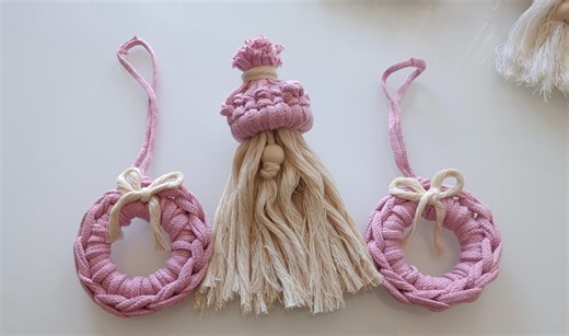 Boho Christmas Decor Set Handmade Wreath & Gnome Ornaments – Scandinavian Holiday Gift Box - Etsy.de