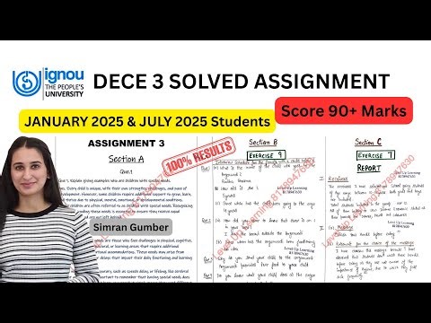 DECE 3 Solved Assignment Jan & July 2025 IGNOU Simran Gumber
