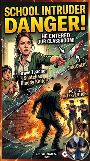 Bloody attack in the class! 😱 | Brave Teacher vs Intruder #shorts #class #students #attack