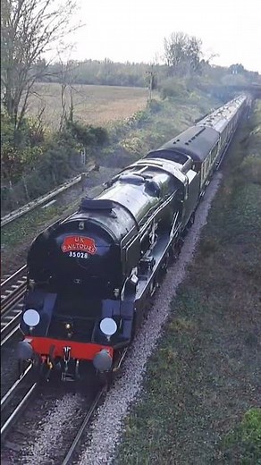 Steam Train At The Bridge, Clan Line with long whistle.