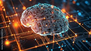 AI artificial intelligence concept brain and CPU Stock Video