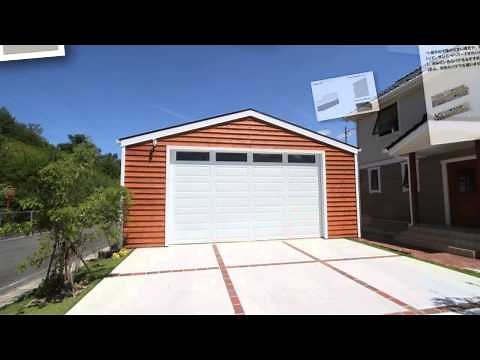 おしゃれな木造ガレージ、車庫.DIY