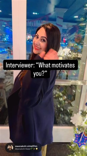 Meenakshi Bajaj🌱✨🌟 on Instagram: "Most people answer this without thinking: ❌ “Money.” ❌ “Growth.” ❌ “Learning new things.” They’re not wrong… just incomplete. Why these answers don’t work: They’re vague. They don’t show how you actually perform. And they sound exactly like everyone else. Interviewers aren’t looking for what you like. They’re listening for what drives your best work. Here’s what to say instead 👇 “I’m motivated by solving problems where my work has a clear impact. When I can t