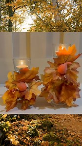 4.5K views · 83 reactions | Fall Leaf Candleholder Dollar Tree Decor DIYS #falldiy #CraftyBeach #dollartreediy #falldecor | Crafty Beach | Facebook
