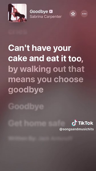 Goodbye - Sabrina Carpenter Lyrics #lyrics #sabrinacarpenter #fyp #mansbestfriend #newalbum