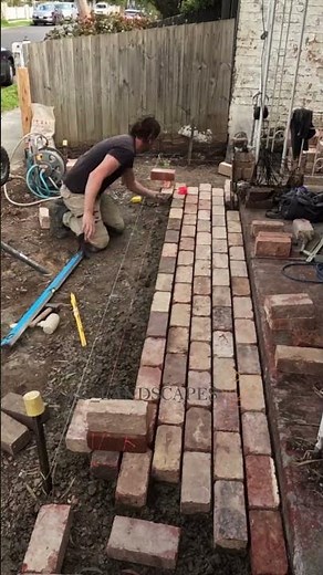 Reclaimed brick pathway #gardendesign #brickpaving #gardenpath