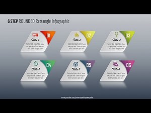 24.Create 6 Step ROUNDED Rectangle Infographic|Powerpoint Presentation|Graphic Design|Free Template