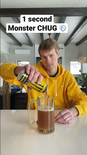 Breaking records: Fastest Monster Energy Drink chug ever! #chugging #drinking #monsterenergy