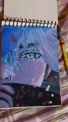 realistic gojo drawing in jujutsu kaisen @PRASSDrawing #shorts #drawing #colored