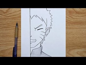 How to draw Naruto Uzumaki | Naruto step by step | easy anime half face tutorial