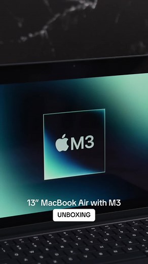 Let’s unbox the 13” MacBook Air with M3 in Midnight 😍 #MacBookAir #M3MacBookAir