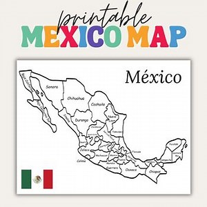 Mexico Map | Printable | Instant Download | PDF